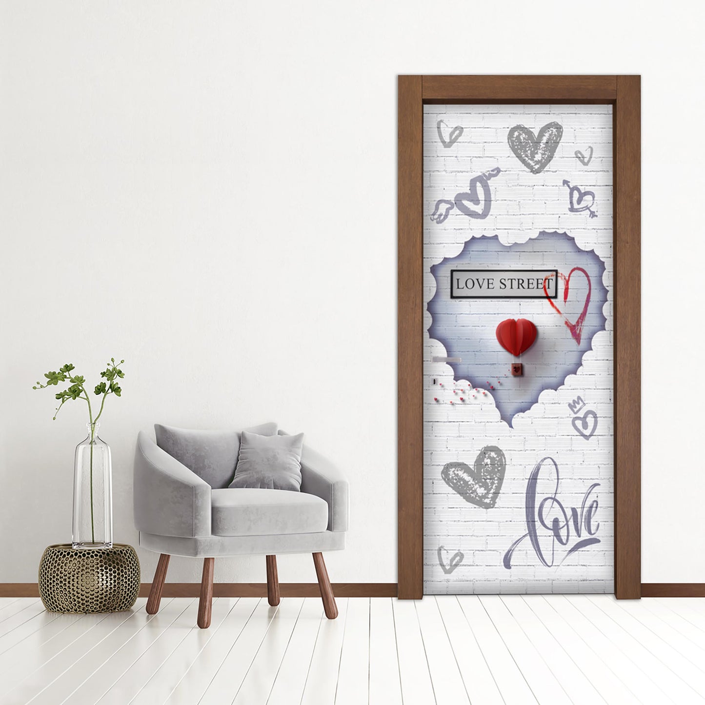 Pellicola adesiva porta Wall Love romantica e moderna Secret Worlds
