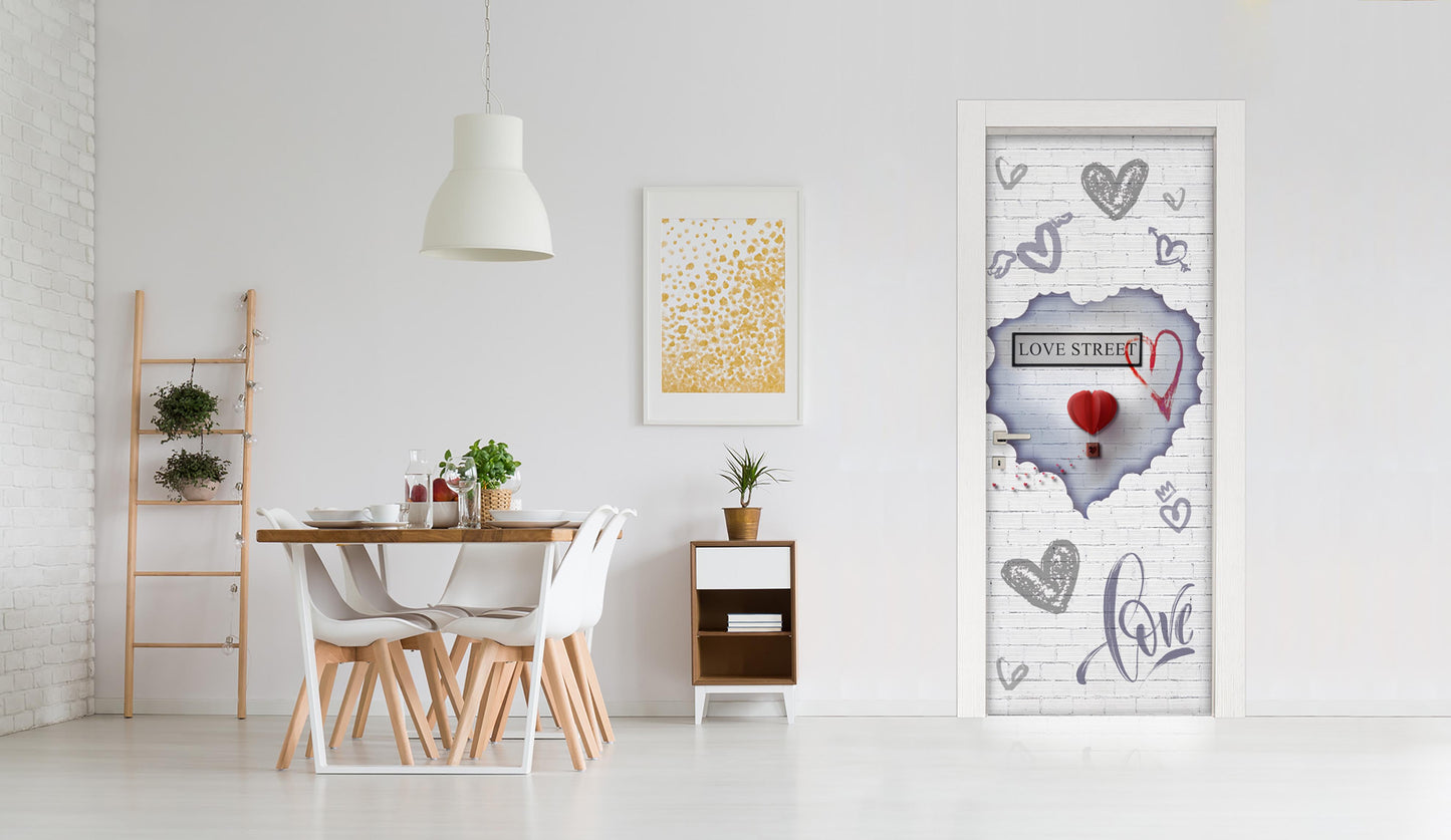 Pellicola adesiva professionale per porta di interno Wall Love stile  romantica e moderna Secret Worlds